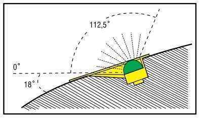 Огонь бортовой красный 138х63х50 мм хромированный  корпус