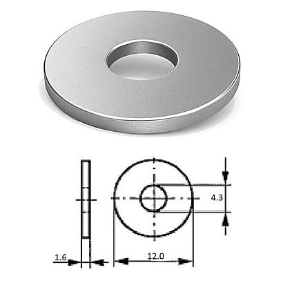 Шайба кузовная M 4 нерж.A2 (100 шт)