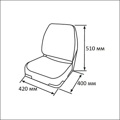 Сиденье мягкое складное Classic Low Back Seat, серо-красное