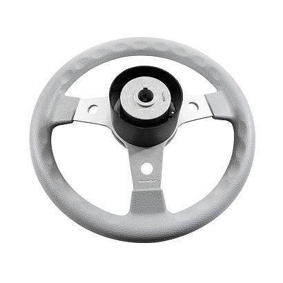 Колесо рулевое DELFINO, спицы серебрянные 310 мм, серый