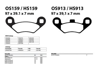 Тормозные колодки POLARIS, STELS
