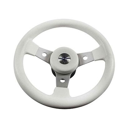 Колесо рулевое DELFINO, спицы серебрянные 310 мм, белый