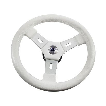 Колесо рулевое ELBA, спицы серебрянные 320 мм, белый