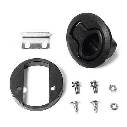 Замок потайной SUNFINE 61x35мм без ключей, черный пластик