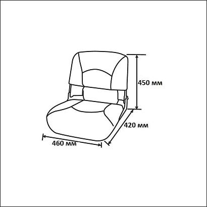 Сиденье пластмассовое складное с подложкой Deluxe All Weather Seat, бело-синее