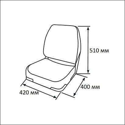 Сиденье мягкое складное Classic Low Back Seat, серо-синее