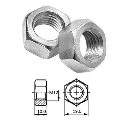 Гайка M12 нерж.A2 (100 шт)