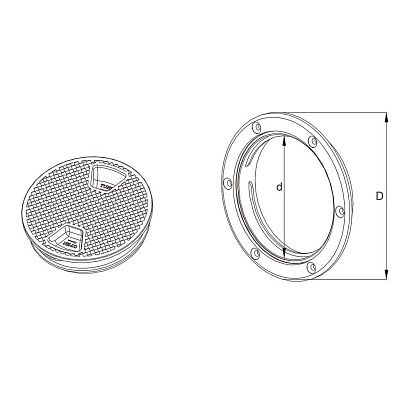 Люк SeaFlo палубный 101 (143) мм