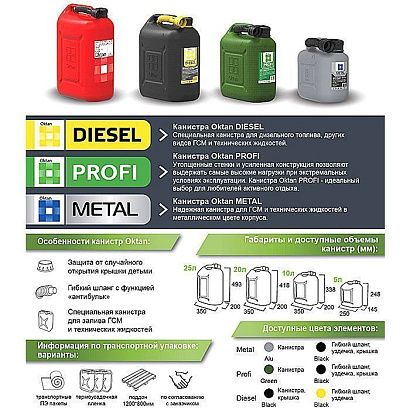 Канистра для бензина 20л с заливным устройством PROFI