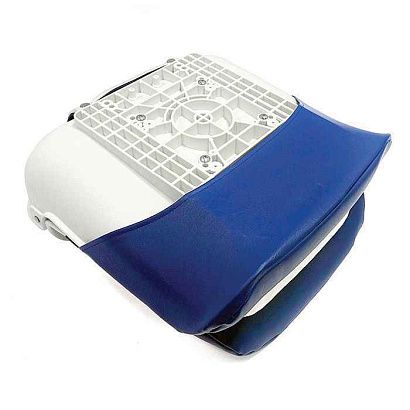 Сиденье пластмассовое складное с подложкой All Weather High Back Seat, бело-синее