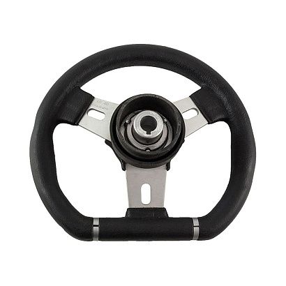 Колесо рулевое ELBA SPORT, спицы серебрянные 280 мм, чёрный