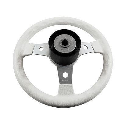 Колесо рулевое DELFINO, спицы серебрянные 310 мм, белый