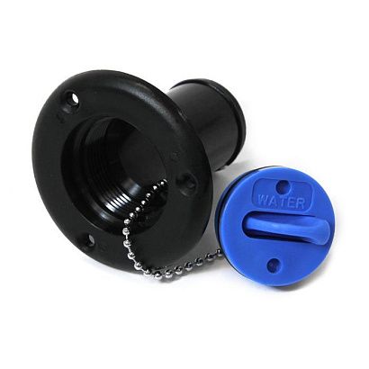 Горловина заливная для бака под воду SEAFLO (Water) 38мм, черная