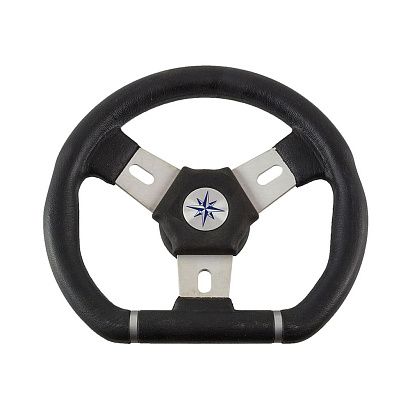 Колесо рулевое ELBA SPORT, спицы серебрянные 280 мм, чёрный