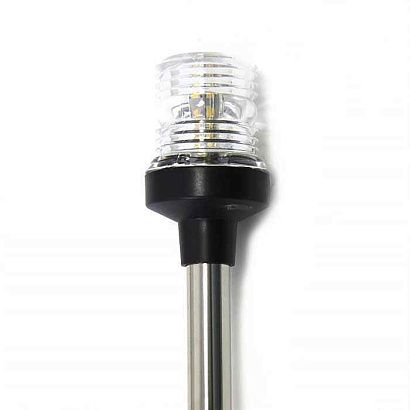 Огонь круговой светодиодный на стойке 318 мм, нержавеющая сталь