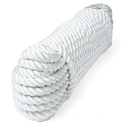Трос швартовый трех прядный 12мм*9м белый