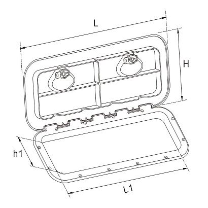 Люк SeaFlo смотровой 383Х436 (460Х510) мм