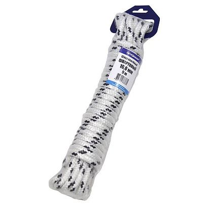 Трос швартовый 10мм*9м бело-черный