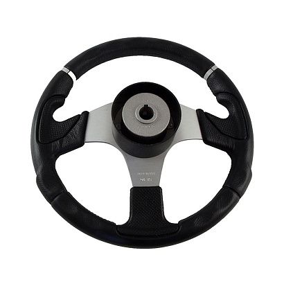 Колесо рулевое NISIDA, спицы серебрянные 320 мм, чёрный