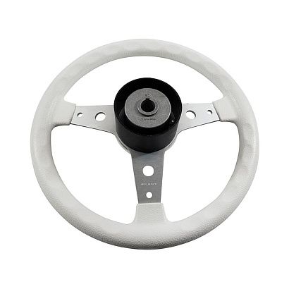 Колесо рулевое DELFINO, спицы серебрянные 340 мм, белый