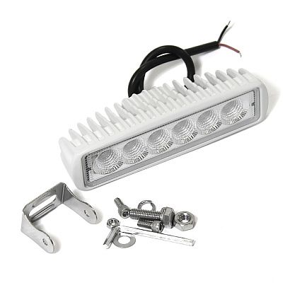 Прожектор палубный светодиодный, прямоугольный, белый алюминиевый корпус