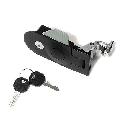 Фиксатор кнопочный врезной SUNFINE 110x50x45мм, цинковый сплав черного цвета