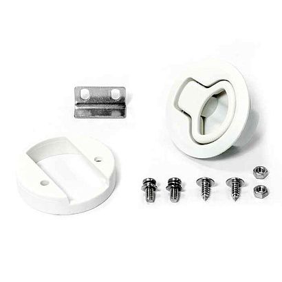 Замок потайной SUNFINE 61x35мм без ключей, белый пластик (Замена EASTERNER C14005)