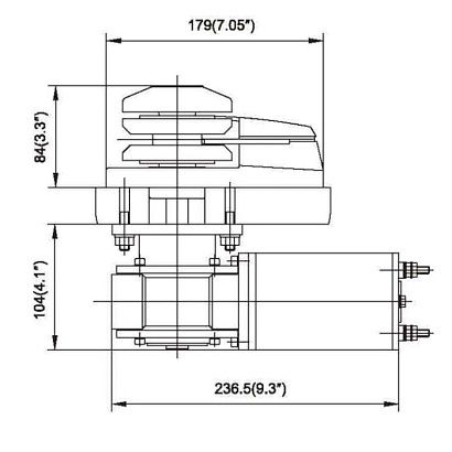 Лебедка якорная серии-C Heavy Duty Style (без барабана) 600Вт, 12В, цепь 6 мм/веревка 12 мм