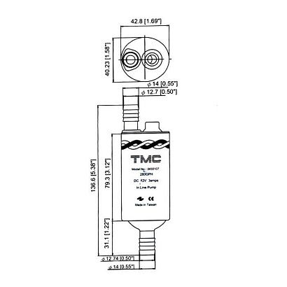 Насос водяной рядный 280GPH 12V