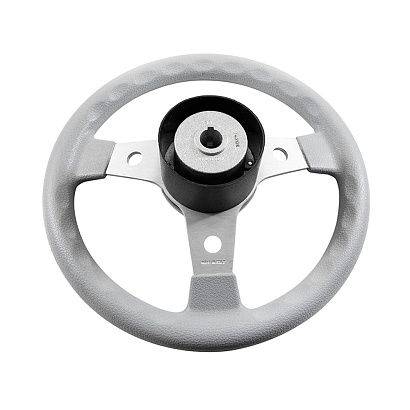 Колесо рулевое DELFINO, спицы серебрянные 310 мм, серый