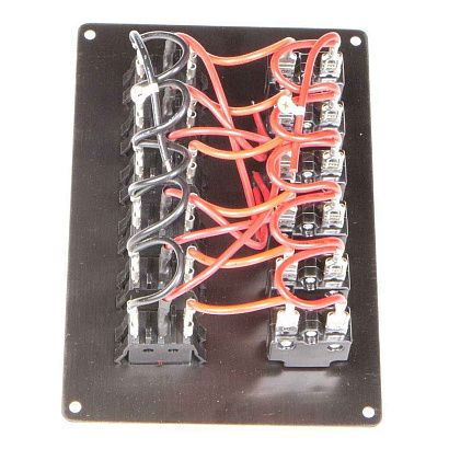 Панель бортового питания Skipper с кулисными переключателями переключателей - 6, с индикацией, автом