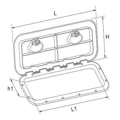 Люк SeaFlo смотровой 168Х525 (243Х607) мм