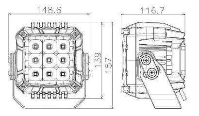 Прожектор светодиодный для ATV, 9х10W направленный свет OS-053 LED