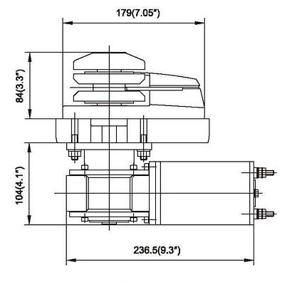 Лебедка якорная серии-C Heavy Duty Style (без барабана) 900Вт, 12В, цепь 6 мм/веревка 12 мм