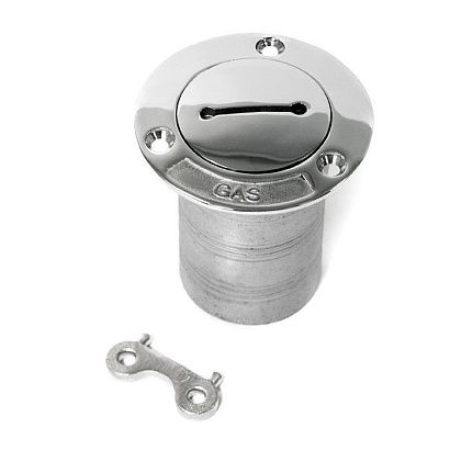 Горловина заливная SUNFINE 51мм прямая с ключом (Gas), нержавеющая сталь