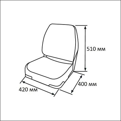 Сиденье мягкое складное Classic Low Back Seat, серо-синее