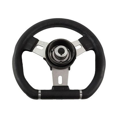 Колесо рулевое ELBA SPORT, спицы серебрянные 280 мм, чёрный