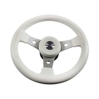 Колесо рулевое DELFINO, спицы серебрянные 310 мм, белый