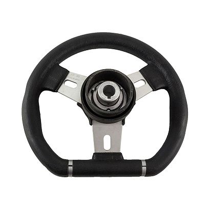 Колесо рулевое ELBA SPORT, спицы серебрянные 280 мм, чёрный