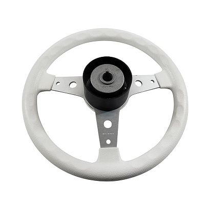 Колесо рулевое DELFINO, спицы серебрянные 340 мм, белый