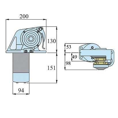 Лебедка якорная "Dorado", 800Вт, 12В, цепь 8мм