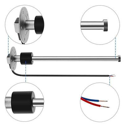 Датчик уровня воды/топлива 350мм, 0-190 Om
