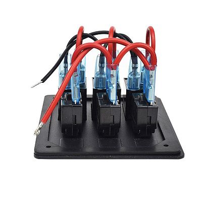 Панель бортового питания Skipper с кулисными переключателями переключателей - 3, с индикацией, автом