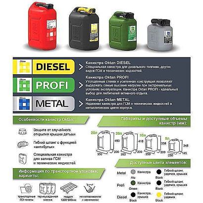 Канистра для бензина 5л с заливным устройством PROFI