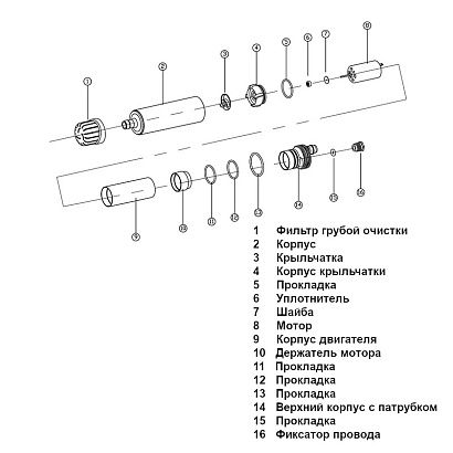 Погружной насос 500GPH 12В