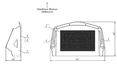 Вынос радиатора универсальный (увеличенный) для Arctic Cat Квадроциклов 500/550/650/700/700i EFI 200