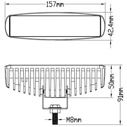 Прожектор палубный светодиодный, прямоугольный, белый алюминиевый корпус
