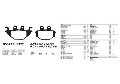 Тормозные колодки RM, KAWASAKI, STELS