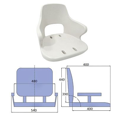 Сиденье пластмассовое 390х480 мм YACHTSMAN 2