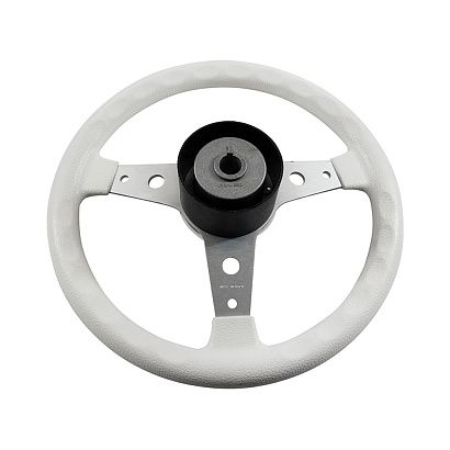 Колесо рулевое DELFINO, спицы серебрянные 340 мм, белый